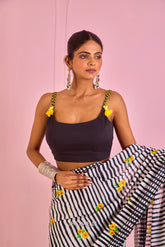 Lara Black Cotton Blouse